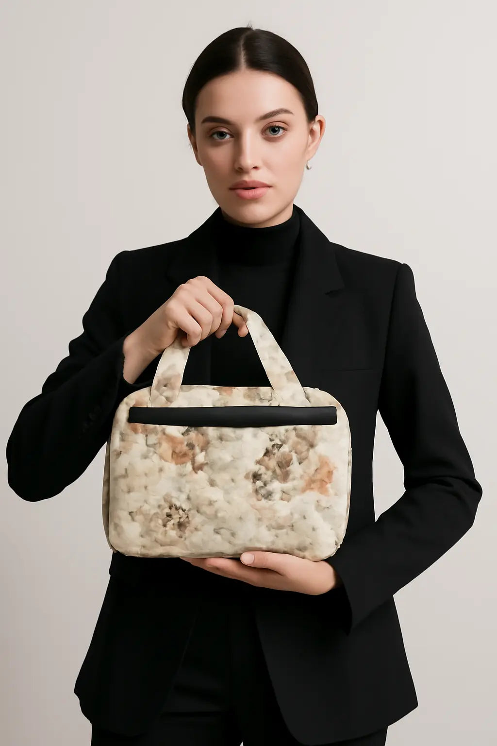 Floral Quilted Handbag - Stylish Women's Tote Bag with Zipper | ThreadTalesIndia.in