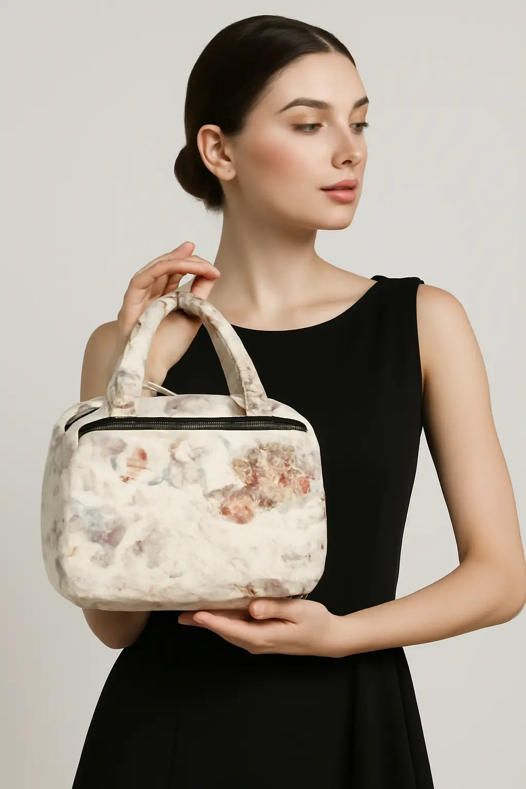 Floral Quilted Handbag - Stylish Women's Tote Bag with Zipper | ThreadTalesIndia.in